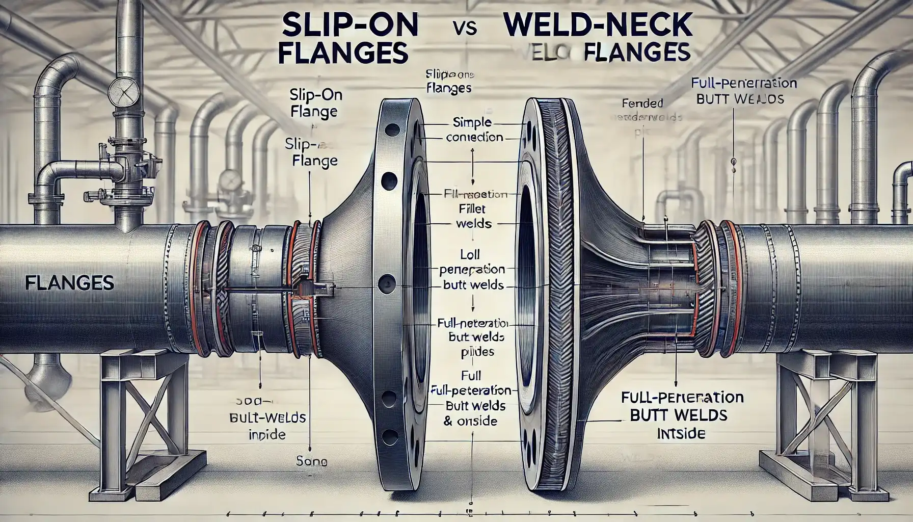 Weld neck flanges vs Slip On Flange: Key Differences & Applications